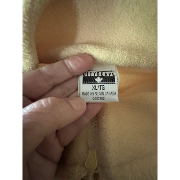 Mens Fleece Sz XL Canada Yellow Pullover 1/4 Zip Lightweight Jacket Coat - Picture 4 of 9